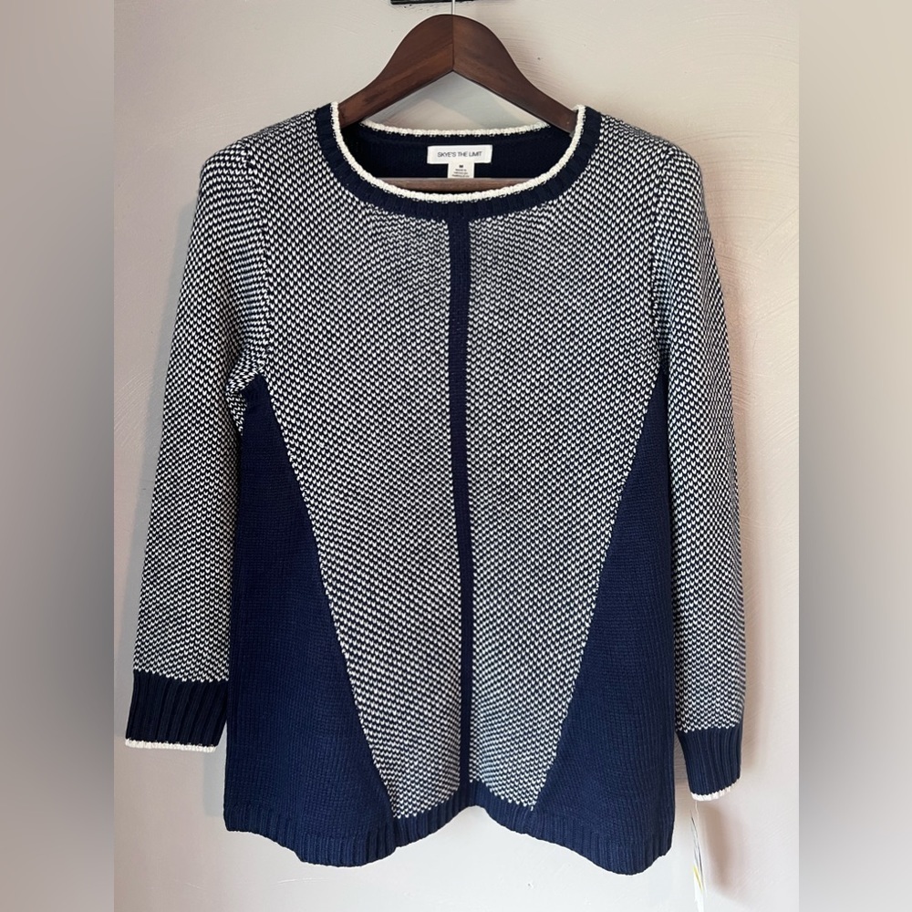 Skye’s The Limit Tubular Sweater Navy and White